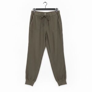 Joie Park Linen Jogger Pants Olive Green Washed Cargo Size Small